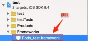 Pods_対象プロジェクト.frameworkの削除